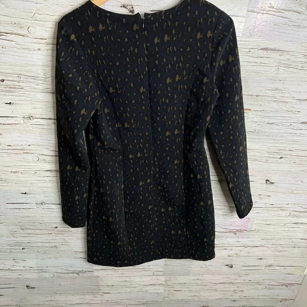 Maison scotch dress long sleeve blue  brown cut out dress size 2 medium - Picture 8 of 12